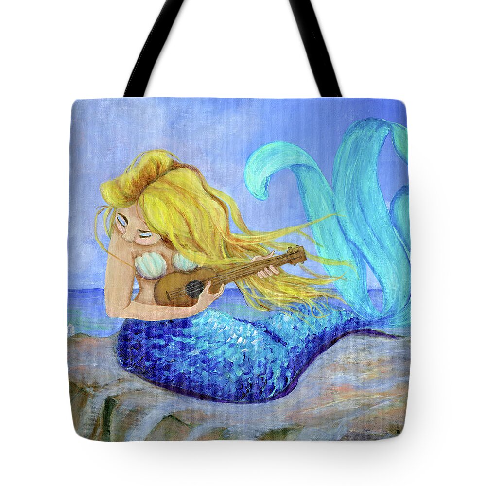 Mermaid Tote Bag featuring the painting Mermaid Song by Donna Tucker
