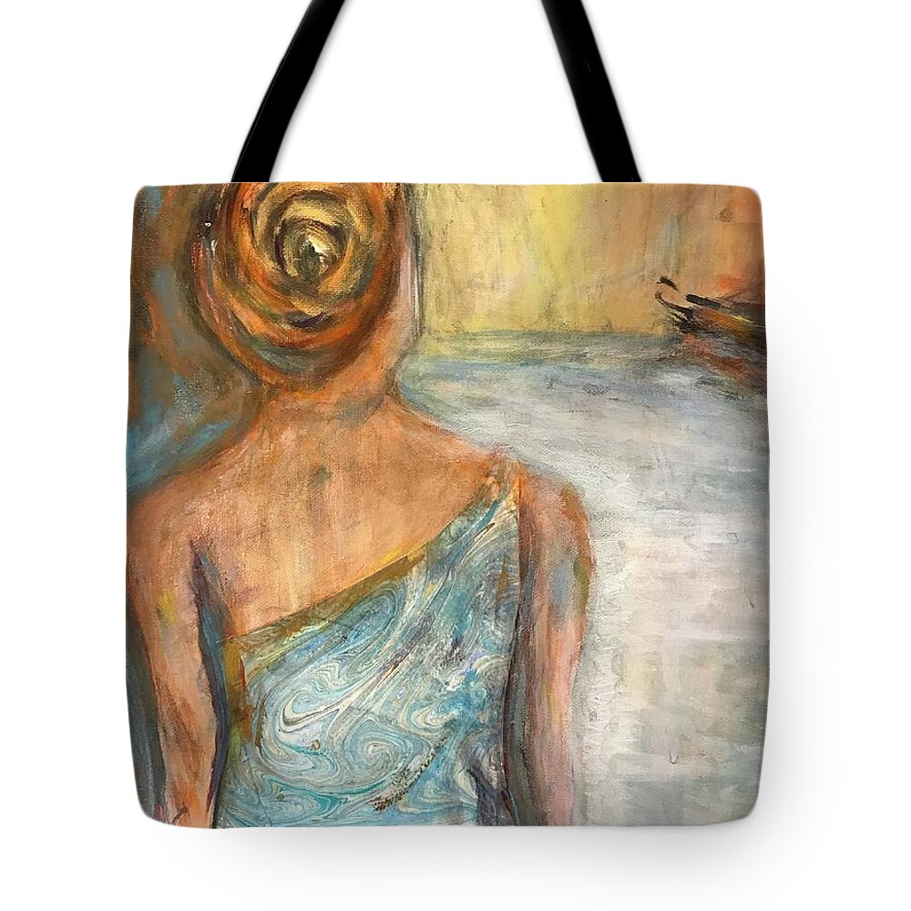 Mermaid Tote Bag featuring the painting Mermaid Visions by Denice Palanuk Wilson