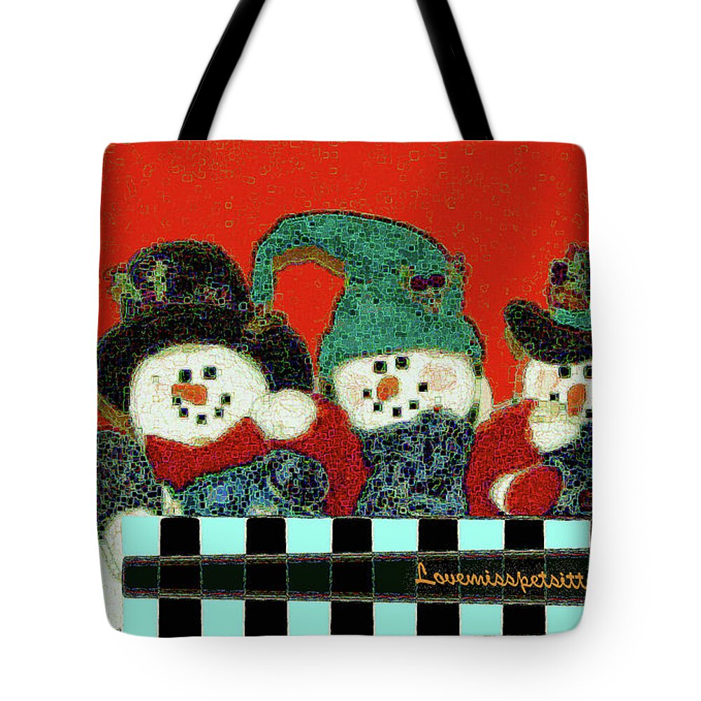 Christmas Art Tote Bag featuring the digital art Merry Christmas Art 43 by Miss Pet Sitter