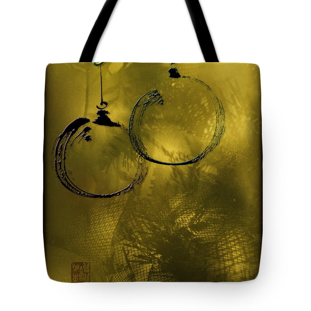Christmas Lights Tote Bag featuring the photograph Merry Christmas Greetings in soft yellow by Peter V Quenter
