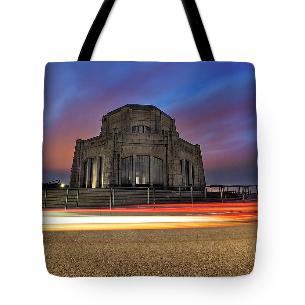 Light Trails Tote Bag featuring the photograph Merry-Go-Round by David Gn