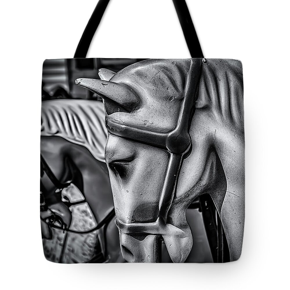 America Tote Bag featuring the photograph Merry-Go-Round-Horses by Ken Morris
