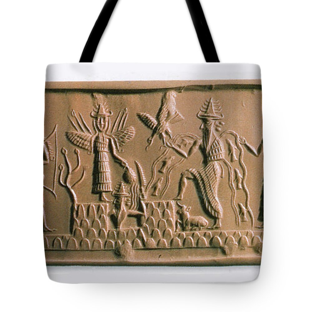 History Tote Bag featuring the photograph Mesopotamian Gods by Photo Researchers