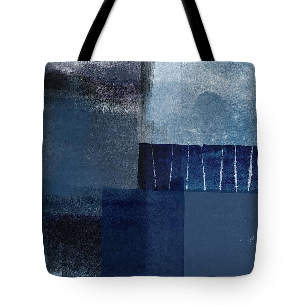 Blue Tote Bag featuring the mixed media Mestro 1- Abstract Art by Linda Woods by Linda Woods