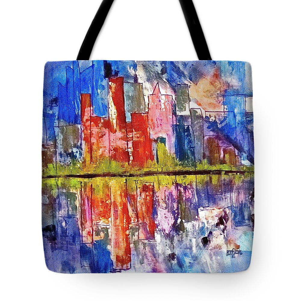 City Tote Bag featuring the painting Metropolis by Barbara O'Toole