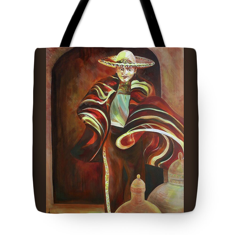 Impression Tote Bag featuring the painting Mexico.Part Two by Anna Duyunova