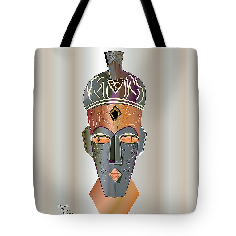 Copper Tote Bag featuring the digital art Mhask I I I by Brenda Dulan Moore
