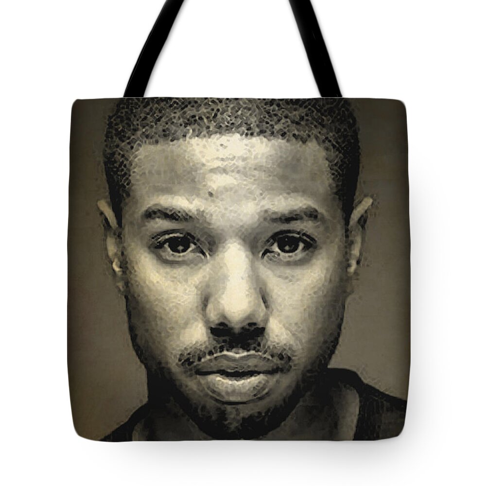 Faces Tote Bag featuring the digital art A Portrait of Michael B. Jordan by Walter Neal