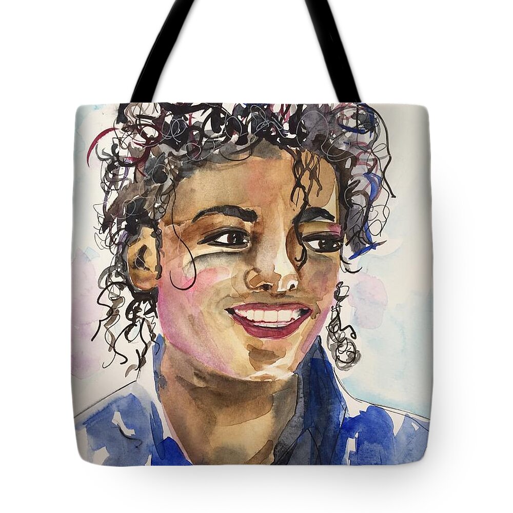 Michael Jackson Tote Bag featuring the painting Michael Jackson by Bonny Butler
