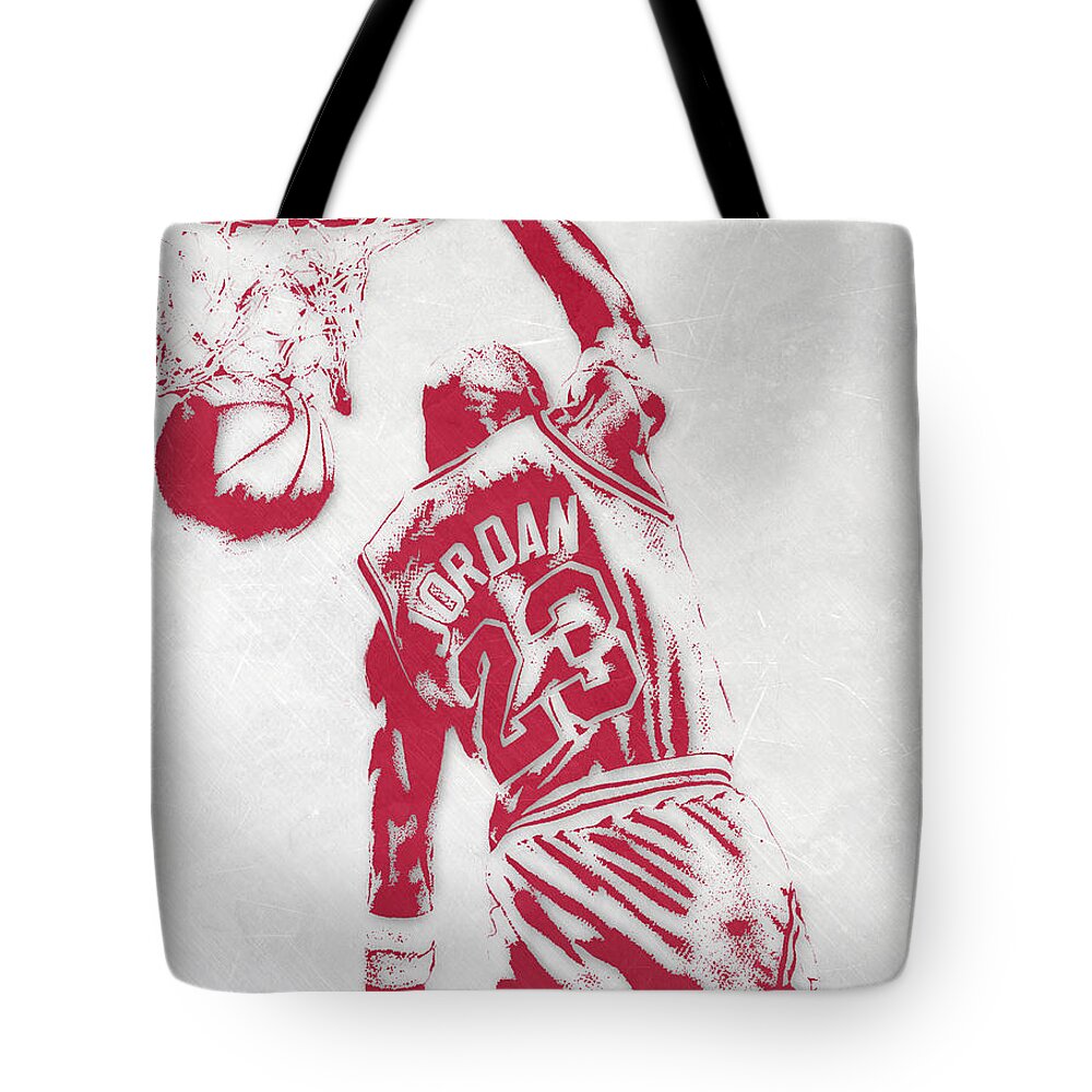 Michael Jordan CHICAGO BULLS PIXEL ART 16 Tote Bag