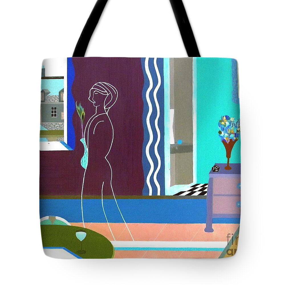 Paris Tote Bag featuring the painting Michele in Paris by bill o'connor by Bill OConnor