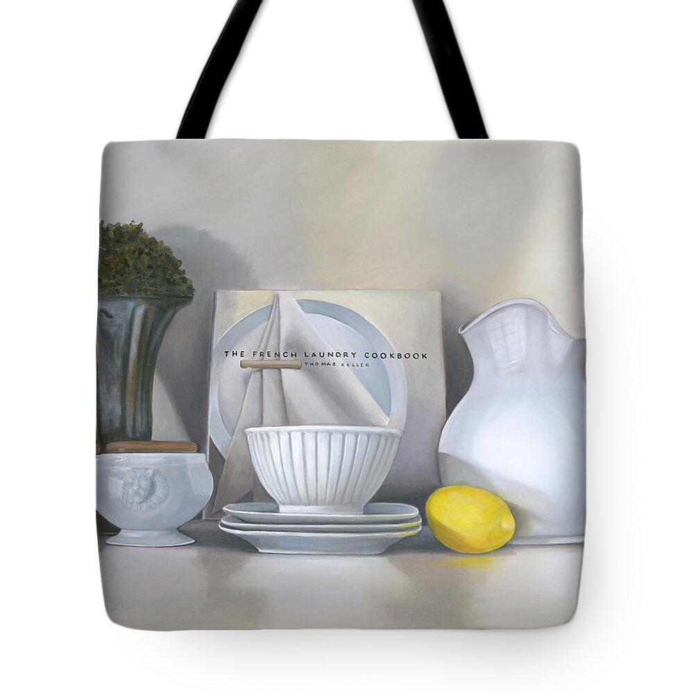 French Laundry Restaurant Tote Bag featuring the painting Michelin Star by Gail Chandler