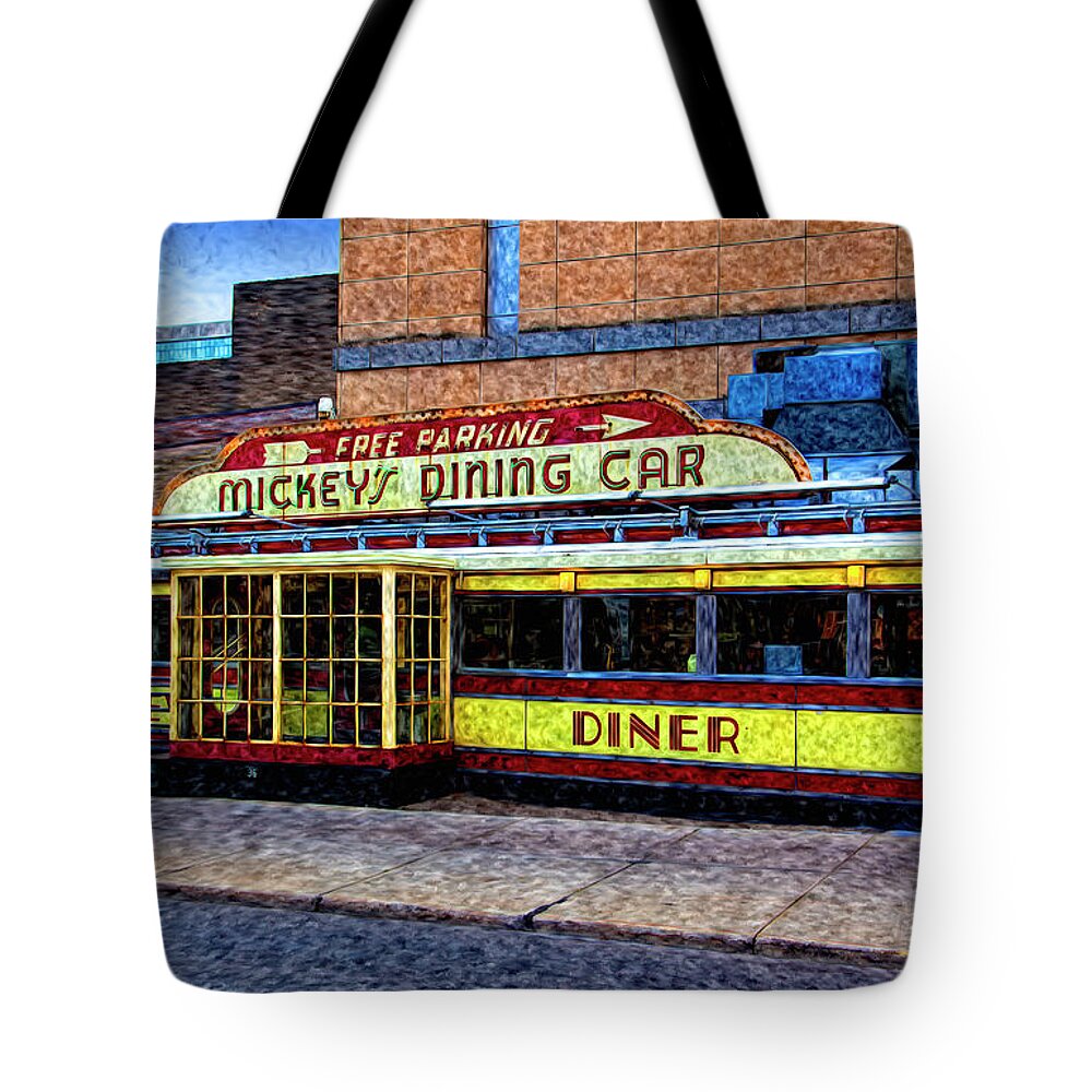 City Landscape Tote Bag featuring the photograph Mickey's Dining Car by Murdoch Campbell