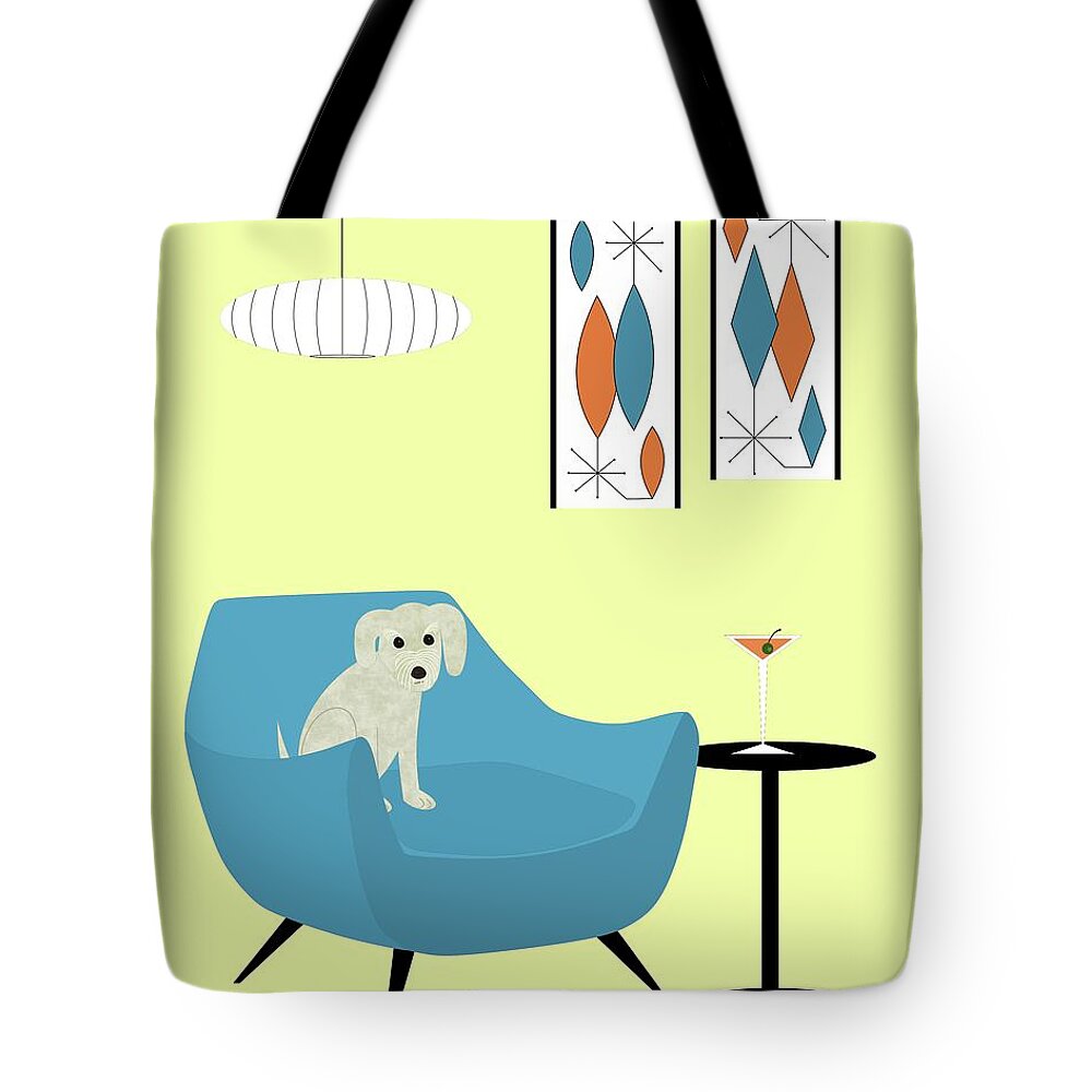 Mid Century Modern Dog Tote Bag featuring the digital art Mid Century Modern Dogs 4 by Donna Mibus