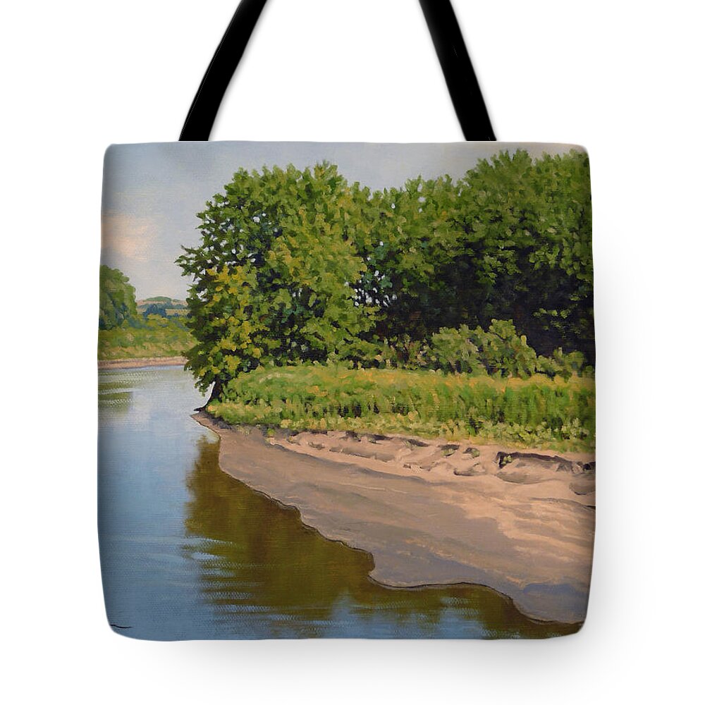 Summer Landscape Tote Bag featuring the painting Mid Summer Prairie Stream by Bruce Morrison