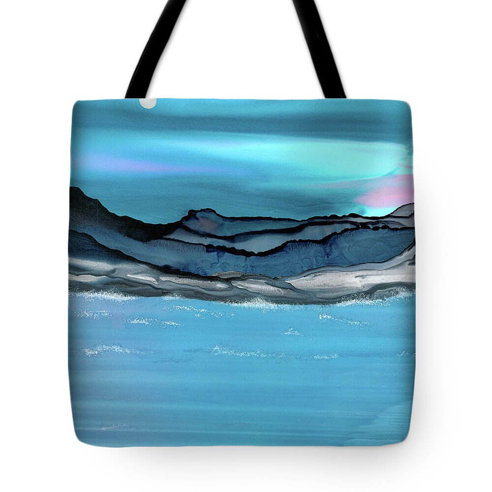 Silver Moon Tote Bag featuring the painting Midday Moon by Eli Tynan