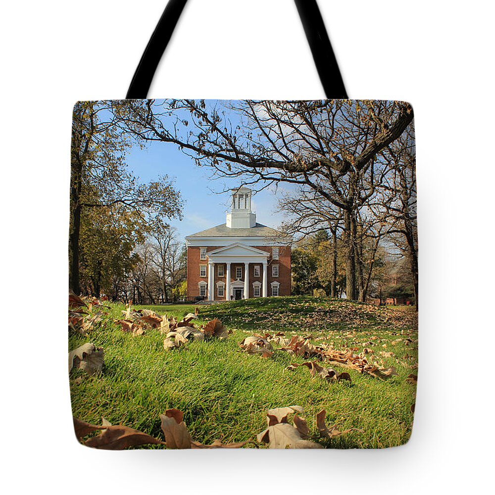 Middle Tote Bag featuring the photograph Middle College on an Autumn Day by Viviana Nadowski