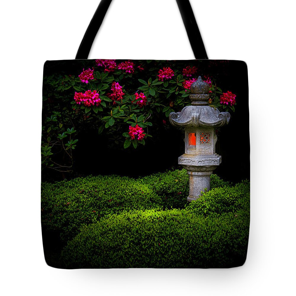 Japanese Garden Tote Bag featuring the photograph Midnight Glow by Briand Sanderson