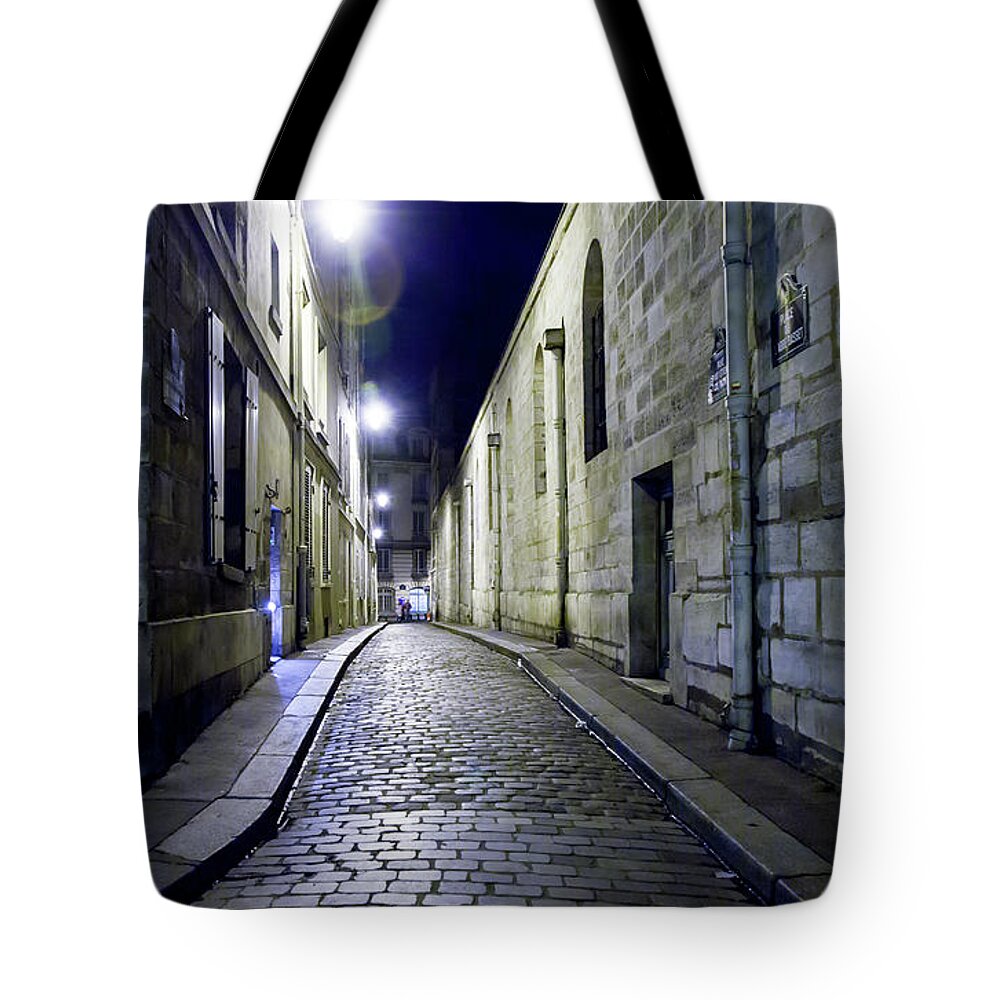Midnight Tote Bag featuring the digital art Midnight in Paris by Birdly Canada