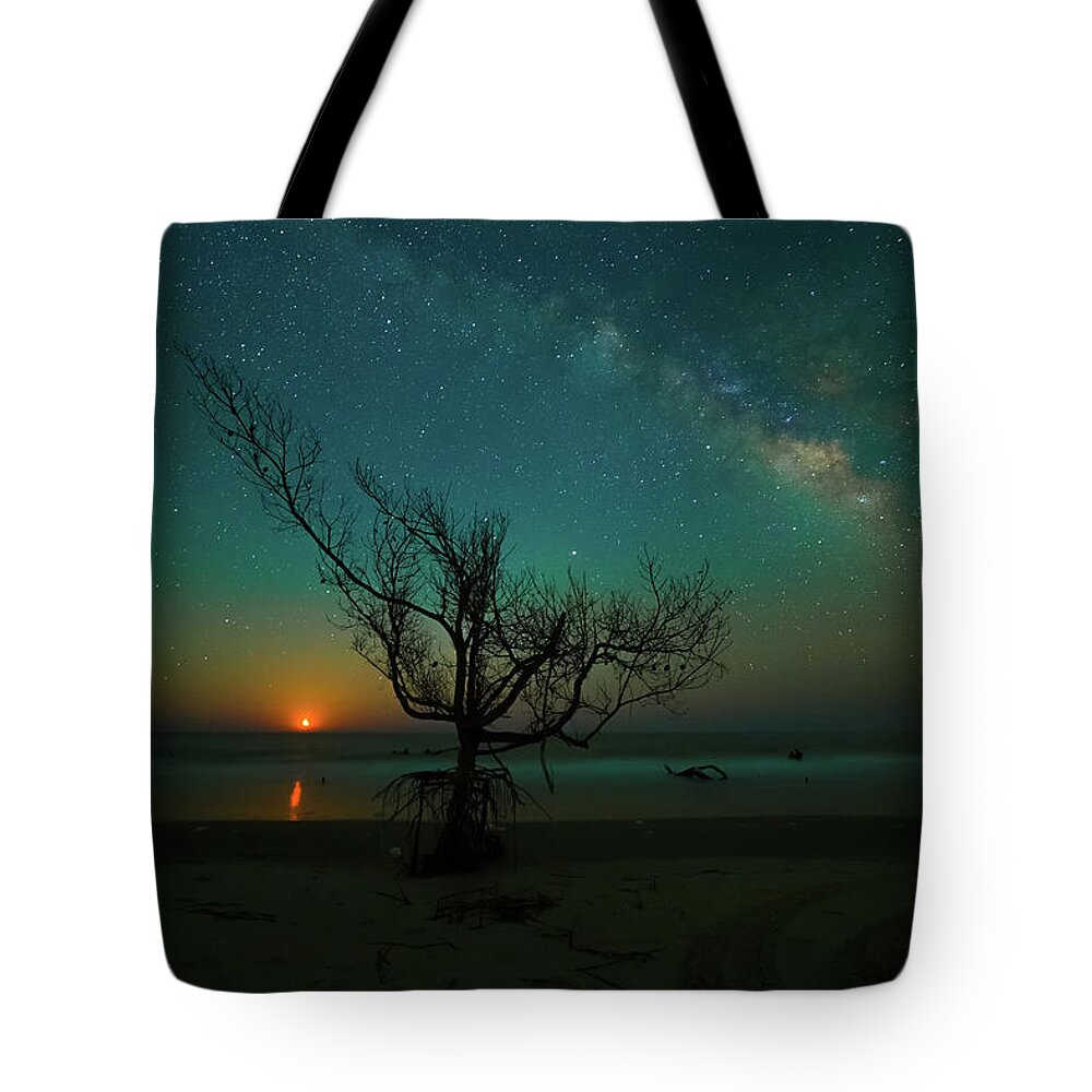 Caretta Tote Bag featuring the photograph Midnight Moonlight by Ray Silva