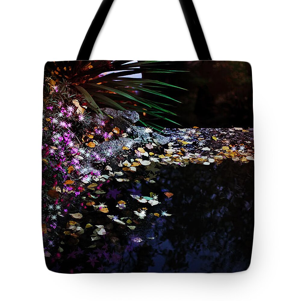 Pool Tote Bag featuring the photograph Midnight Oasis by Jasna Buncic