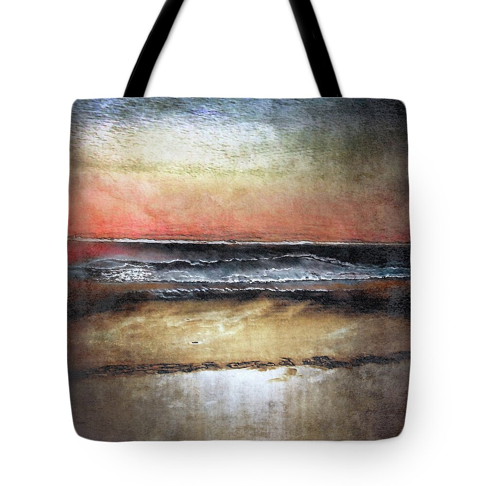 Seascape Tote Bag featuring the digital art Midnight Sands Gloucester by Sand And Chi
