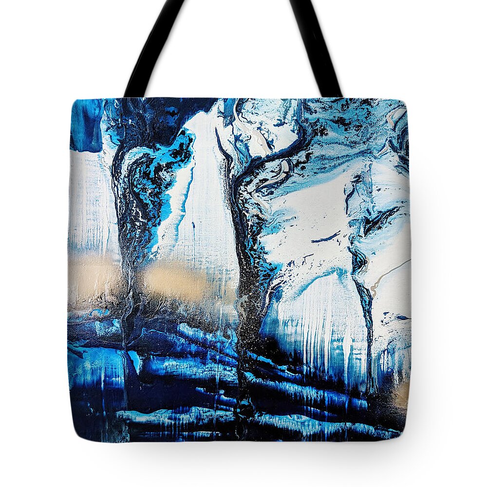 Painting Tote Bag featuring the painting Midnight Waters by Amber Elizabeth Lamoreaux