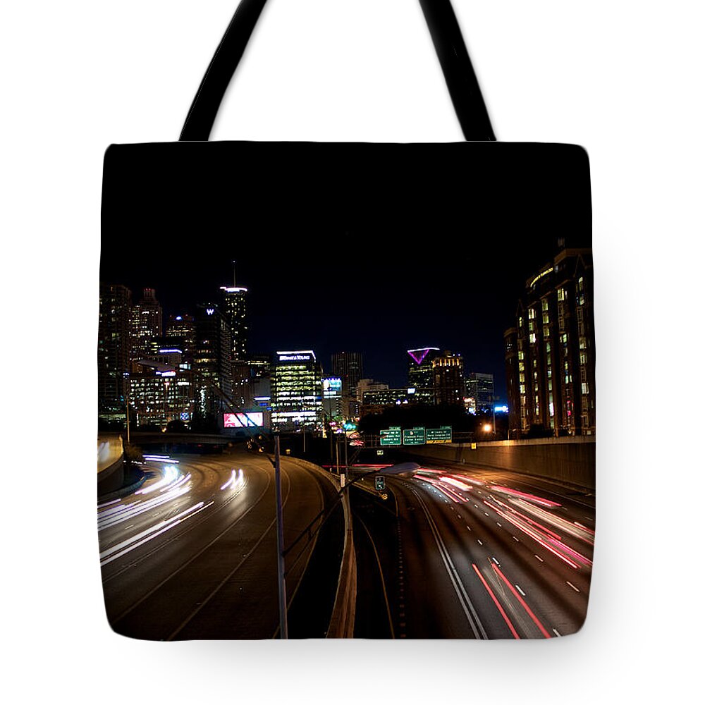 Skyline Tote Bag featuring the photograph Midtown by Mike Dunn