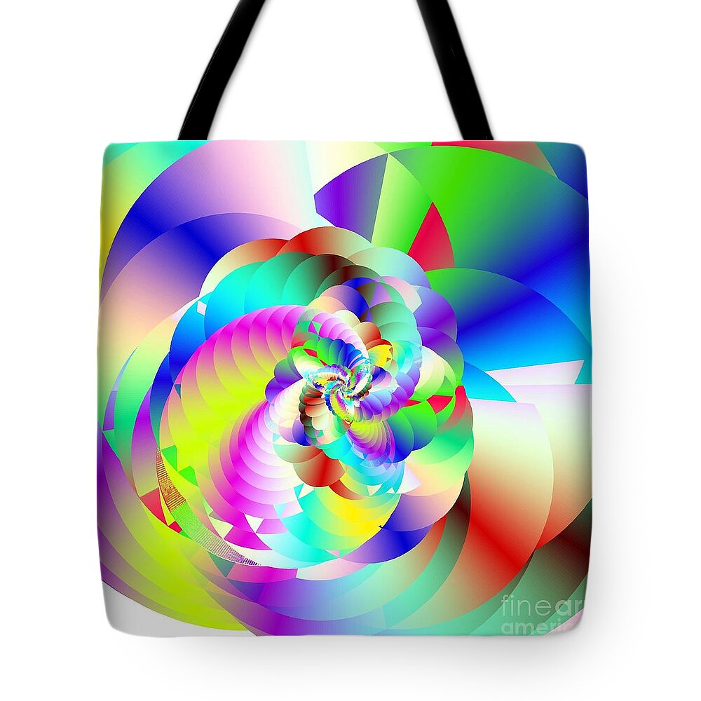 Rainbow Fractal Clouds Tote Bag featuring the digital art Mighty Clouds Of Joy by Michael Skinner