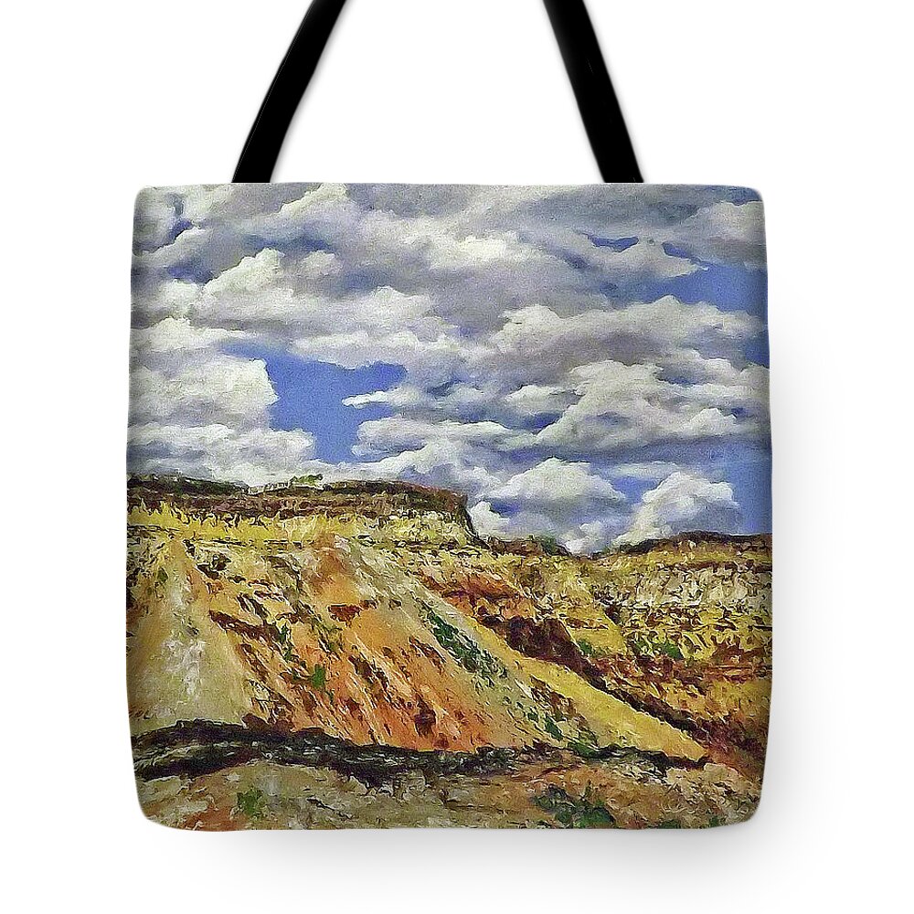 Landscape Tote Bag featuring the painting Mile Marker 34 / 3 of 6 by Carl Owen