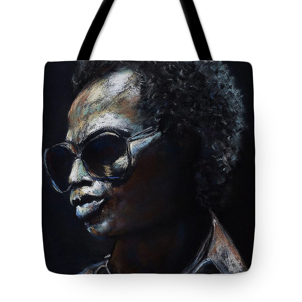 Miles Davis Tote Bag featuring the painting Miles Davis by Frances Marino