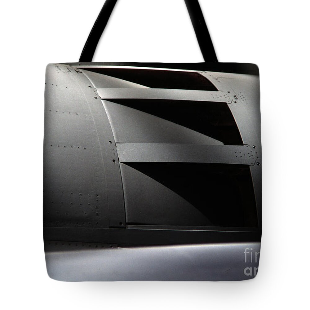 Abstract Tote Bag featuring the photograph Military Aircraft Abstract SR-71 Blackbird Engine by Rick Bures