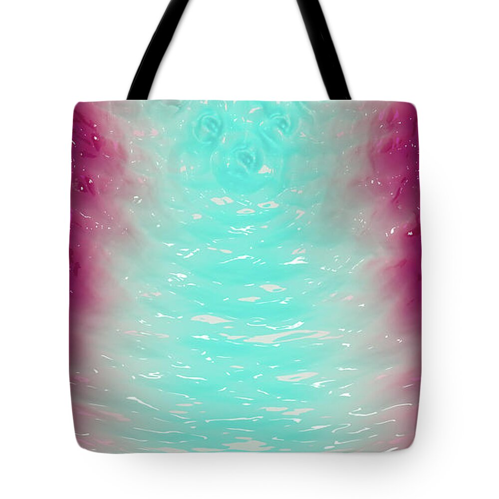 Abstract Waves Tote Bag featuring the digital art Milk Effects No2 by Matthew Lindley