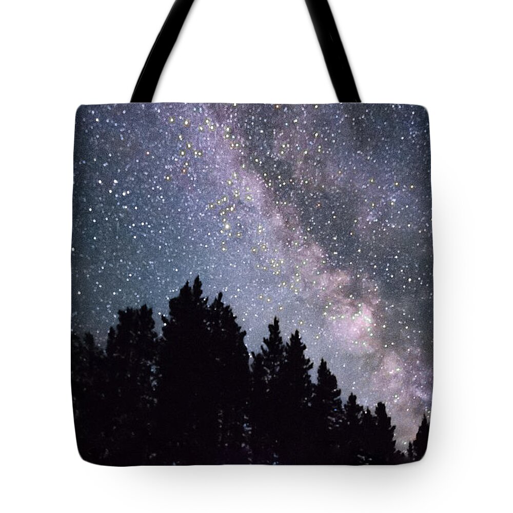 Dakota Tote Bag featuring the photograph Milky Way Above the Bighorns by Greni Graph