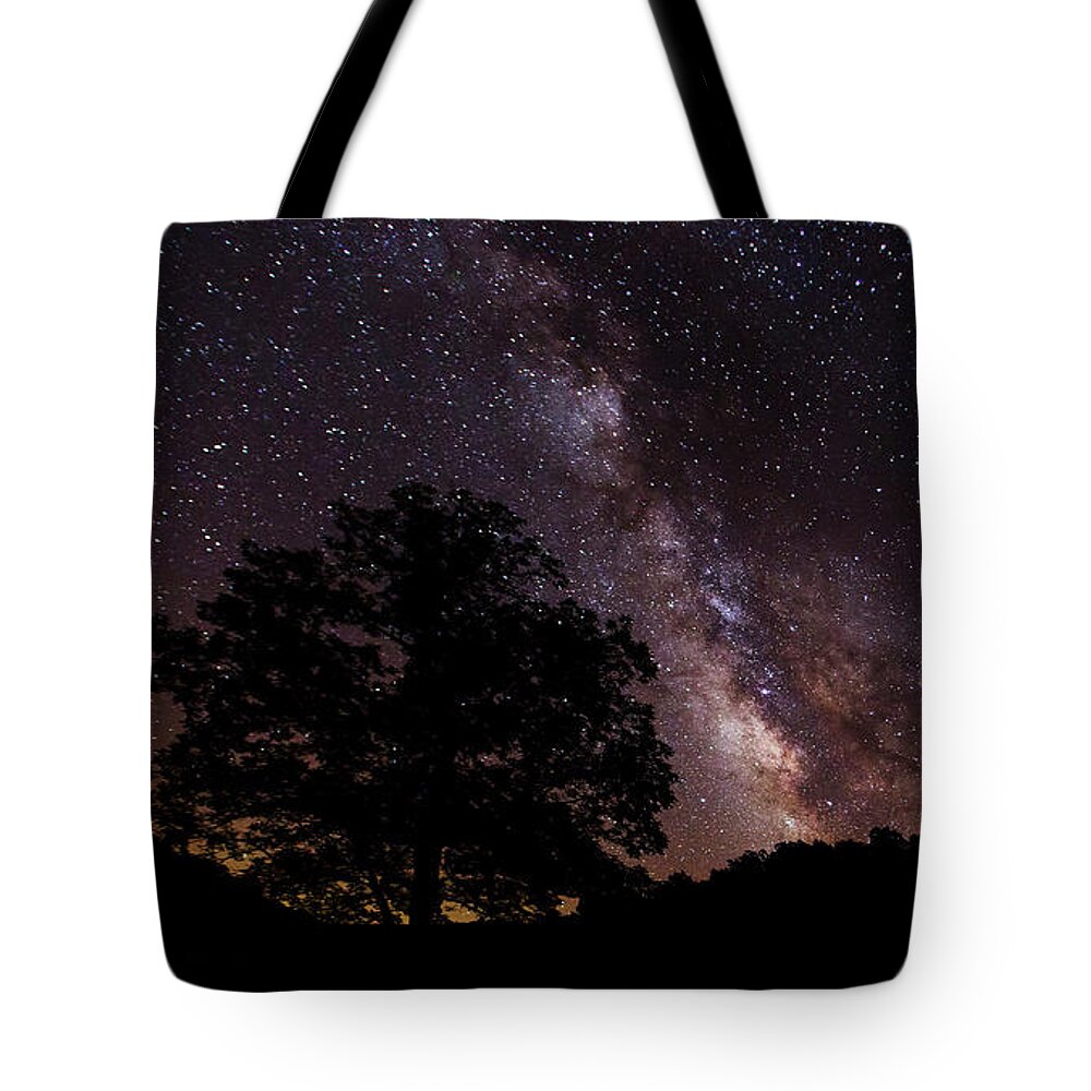 Milky Way Tote Bag featuring the photograph Milky Way and the Tree by Eilish Palmer