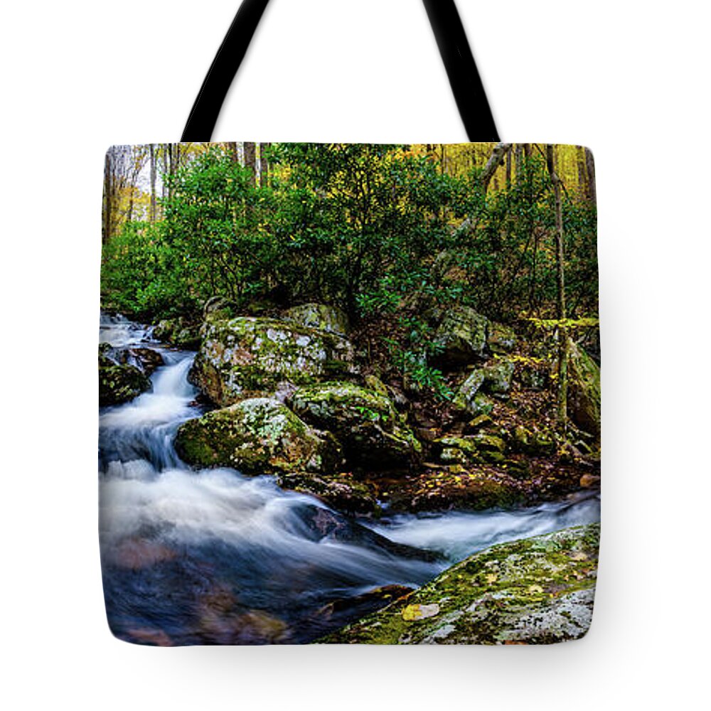 Landscape Tote Bag featuring the photograph Mill Creek in Fall #4 by Joe Shrader