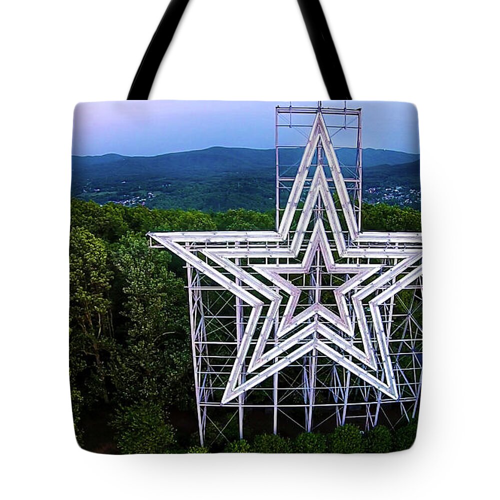 Mill Mountain Tote Bag featuring the photograph Mill Mountain 5 by Star City SkyCams