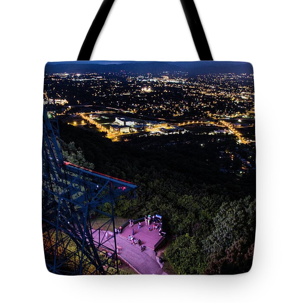 Mill Mountain Tote Bag featuring the photograph Mill Mountain Sunset2 by Star City SkyCams