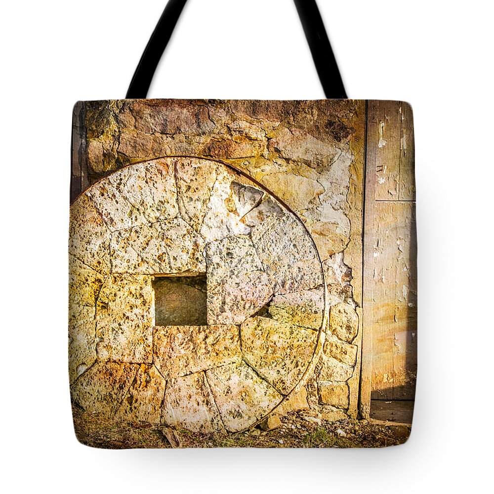 Grist Mill Tote Bag featuring the photograph Mill Wheel at the Grist Mill by Eleanor Abramson