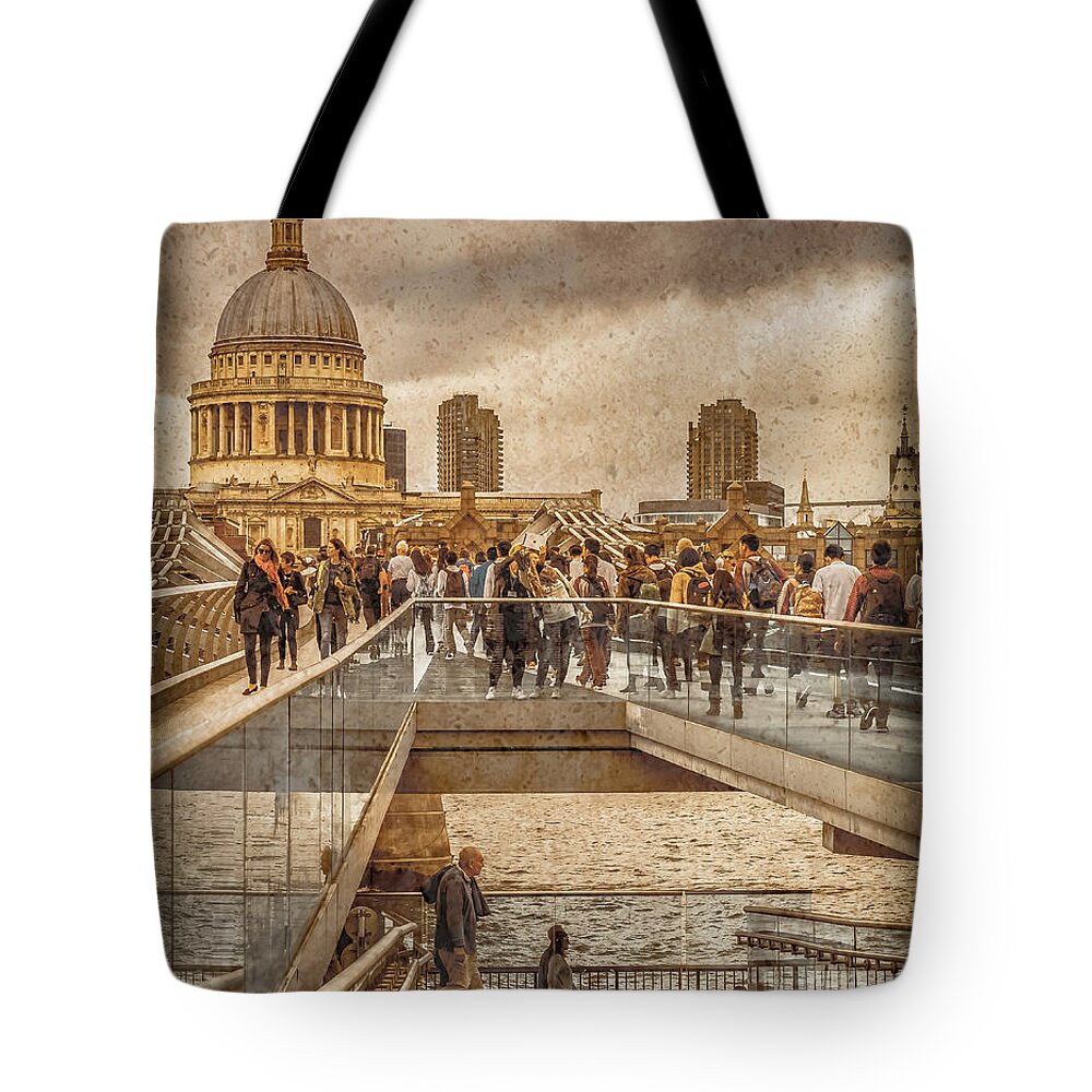 England Tote Bag featuring the photograph London, England - Millennium Bridge II by Mark Forte