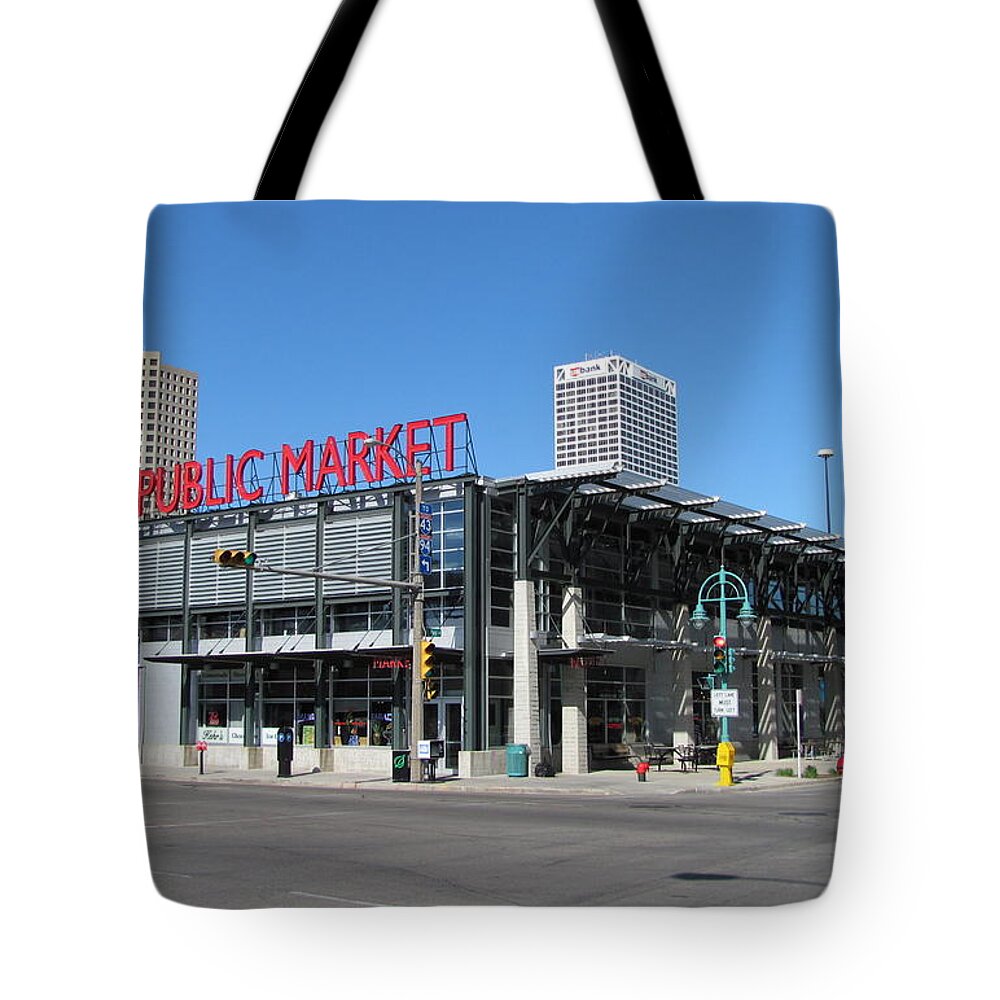Milwaukee Tote Bag featuring the photograph Milwaukee Public Market 1 by Anita Burgermeister