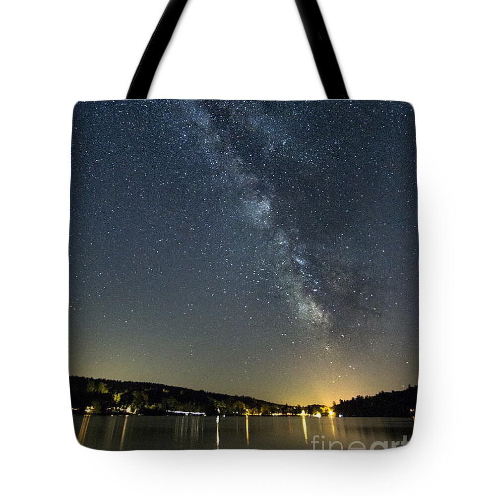 Milky Way Tote Bag featuring the photograph Milky Way from a Pontoon Boat by Patrick Fennell