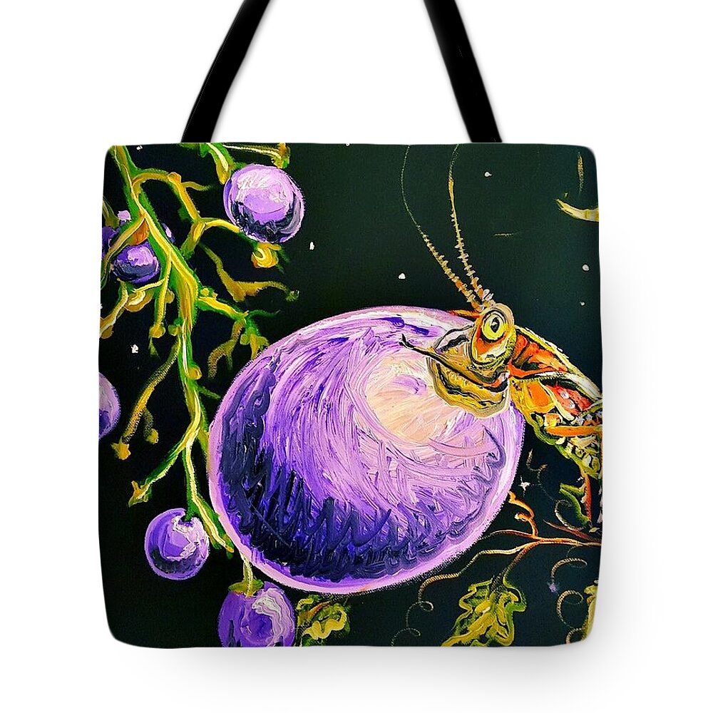 Grape Tote Bag featuring the painting Mine by Alexandria Weaselwise Busen