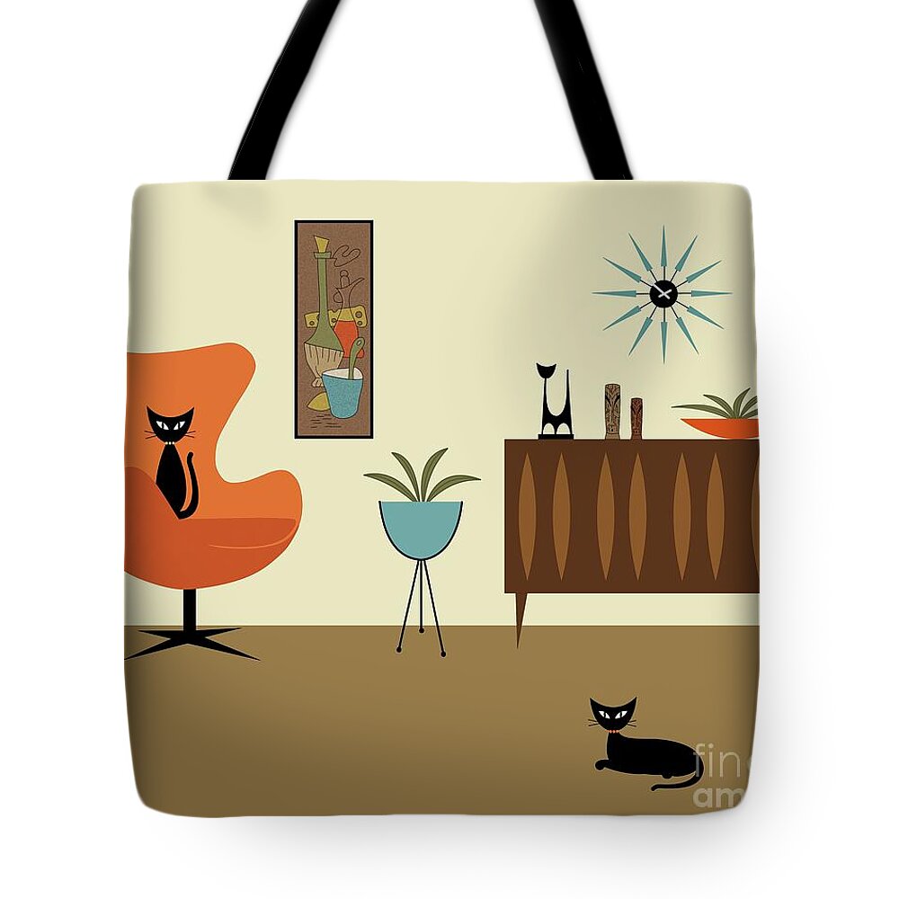 Mid Century Modern Tote Bag featuring the digital art Mini Gravel Art 3 by Donna Mibus
