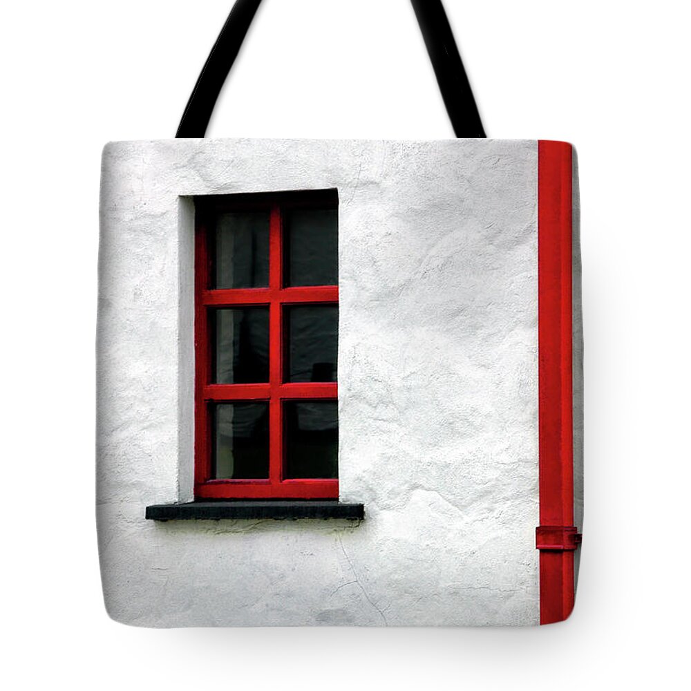 Wall Tote Bag featuring the photograph Minimalist Wall in Red, White, and Black by Mitch Spence