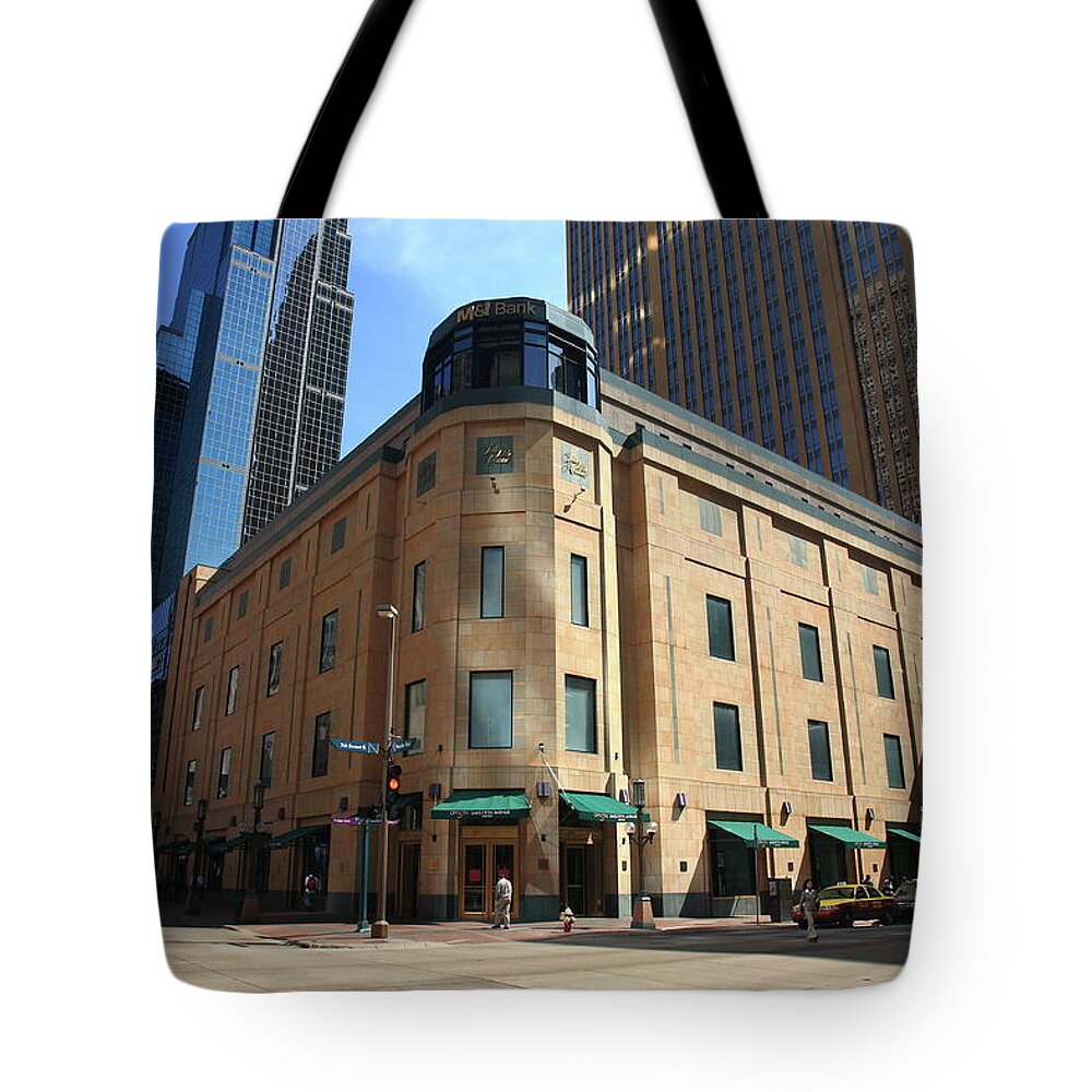America Tote Bag featuring the photograph Minneapolis Downtown by Frank Romeo
