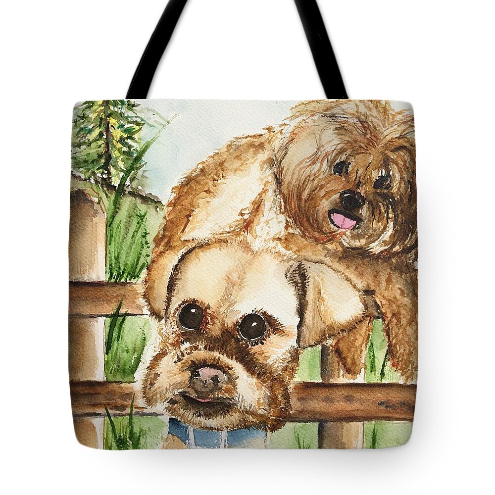 Dog Tote Bag featuring the painting Minnesota Pooch by Elaine Duras