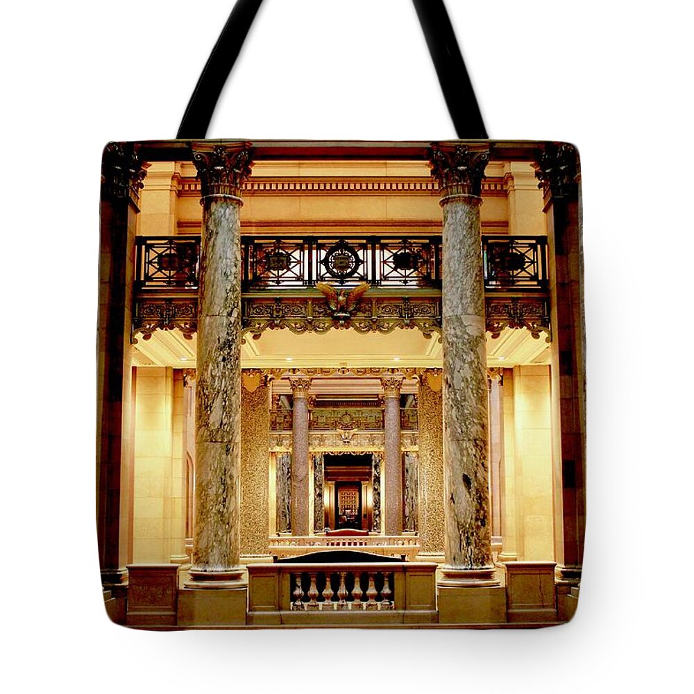 Architecture Tote Bag featuring the photograph Minnesota Capitol Senate by Sarah Lilja