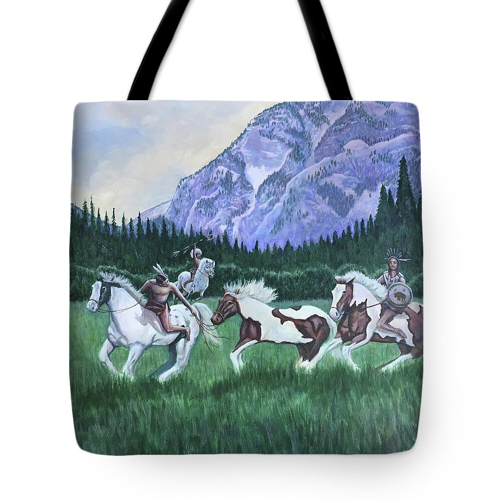 Landscape Tote Bag featuring the painting Minninnewah Taken by Mr Dill