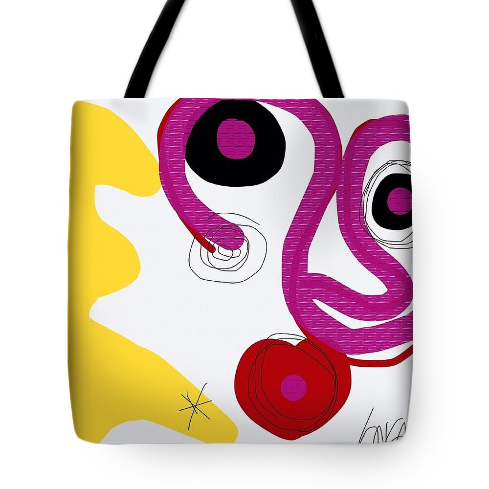  Tote Bag featuring the digital art Miro Miro on the Wall by Susan Fielder